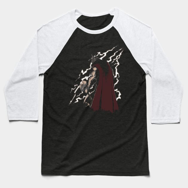 Thunder God Baseball T-Shirt by pigboom